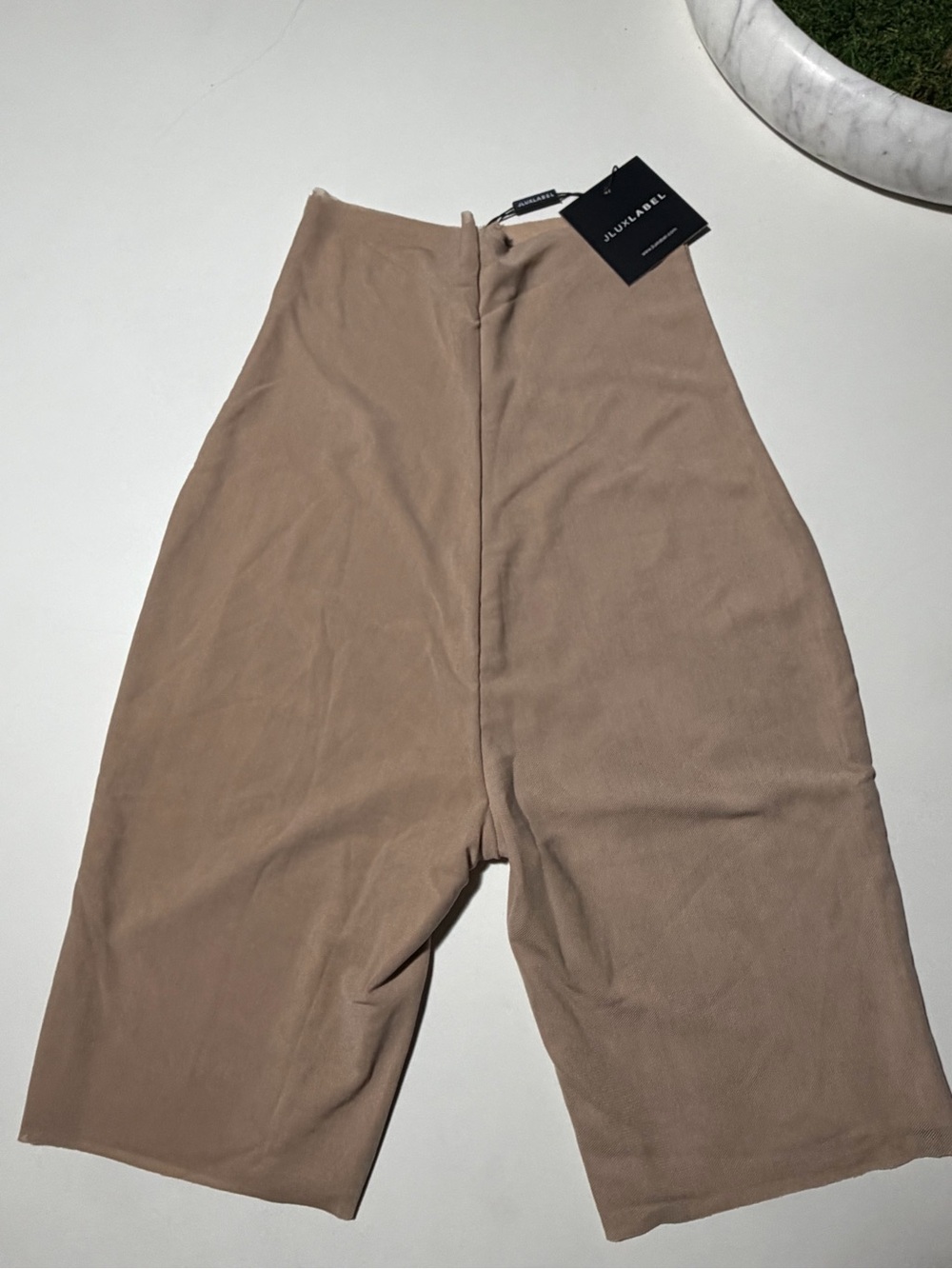 JLUXLABEL Nina Mesh Double Lined Shorts - Beige, Size Medium NWT